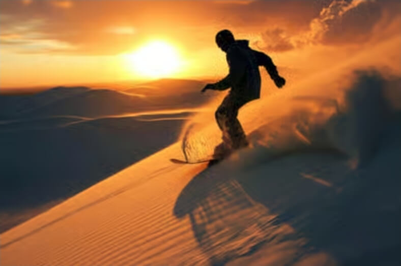 Sandboarding dans les dunes de Timlaline